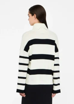 Liu Jo Jersey de cuello alto de 100% lana con botones joya-Mujer Cárdigans Y Jerséis