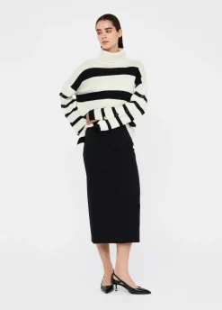 Liu Jo Jersey de cuello alto de 100% lana con botones joya-Mujer Cárdigans Y Jerséis