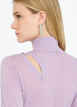 Liu Jo Jersey de cuello alto de algodón y cachemira-Mujer Cárdigans Y Jerséis
