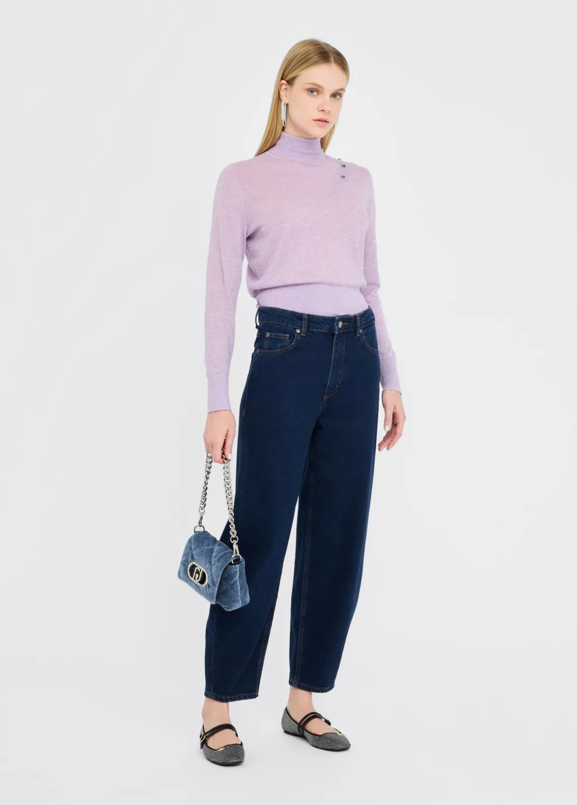Liu Jo Jersey de cuello alto de algodón y cachemira-Mujer Cárdigans Y Jerséis