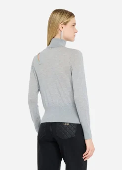 Liu Jo Jersey de cuello alto de algodón y cachemira-Mujer Cárdigans Y Jerséis