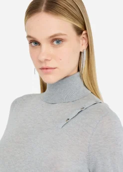 Liu Jo Jersey de cuello alto de algodón y cachemira-Mujer Cárdigans Y Jerséis