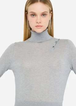 Liu Jo Jersey de cuello alto de algodón y cachemira-Mujer Cárdigans Y Jerséis