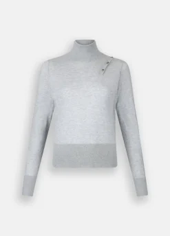 Liu Jo Jersey de cuello alto de algodón y cachemira-Mujer Cárdigans Y Jerséis