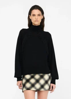 Liu Jo Jersey de cuello alto de lana con encaje-Mujer Cárdigans Y Jerséis