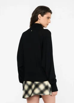Liu Jo Jersey de cuello alto de lana con encaje-Mujer Cárdigans Y Jerséis