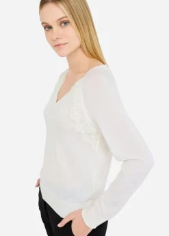 Liu Jo Jersey de lana con encaje-Mujer Cárdigans Y Jerséis