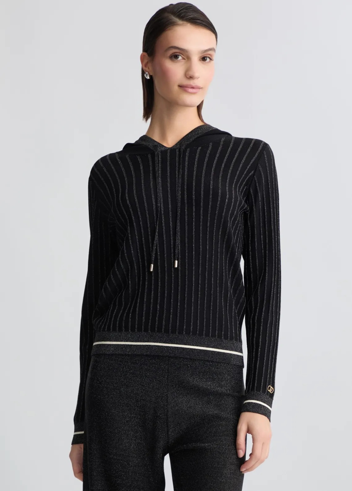 Liu Jo Jersey de lurex® con capucha-Mujer Ropa Deportiva|Cárdigans Y Jerséis