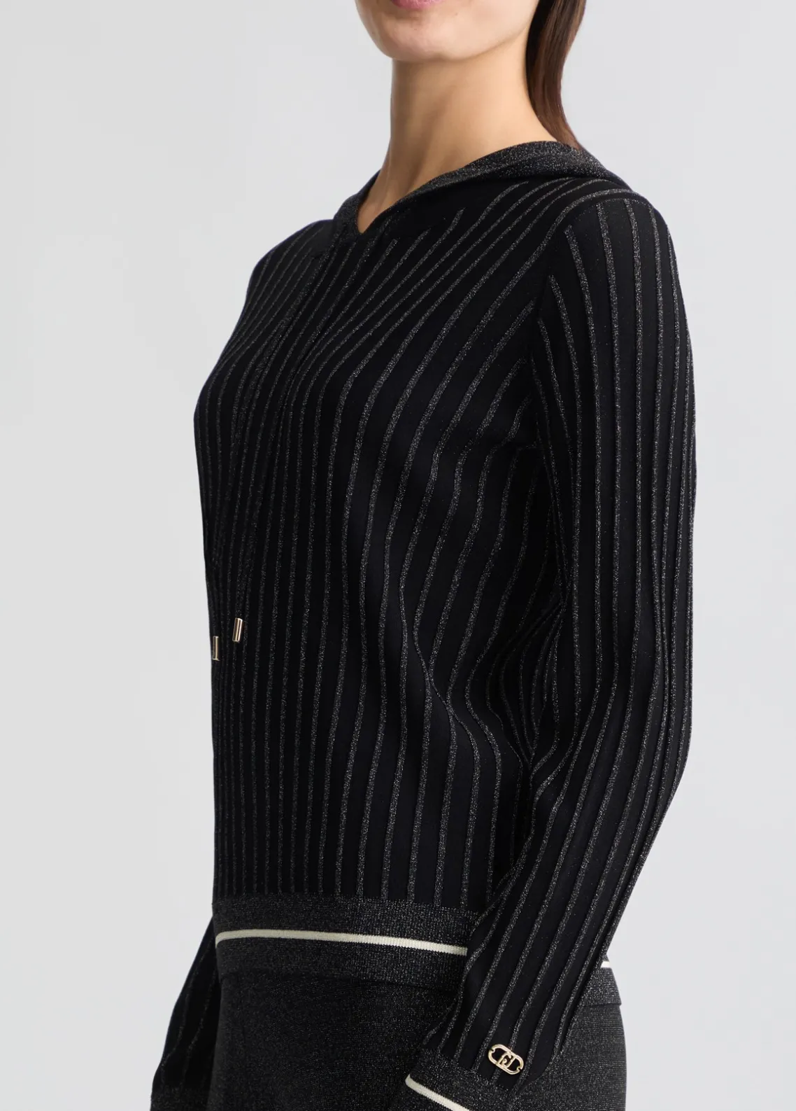Liu Jo Jersey de lurex® con capucha-Mujer Ropa Deportiva|Cárdigans Y Jerséis