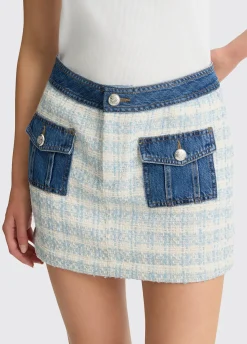 Liu Jo Minifalda de bouclé y denim-Mujer Faldas