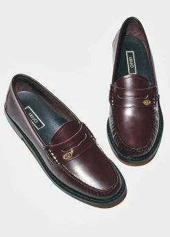 Liu Jo Mocasines burdeos de piel-Mujer Most Wanted|Mocasines