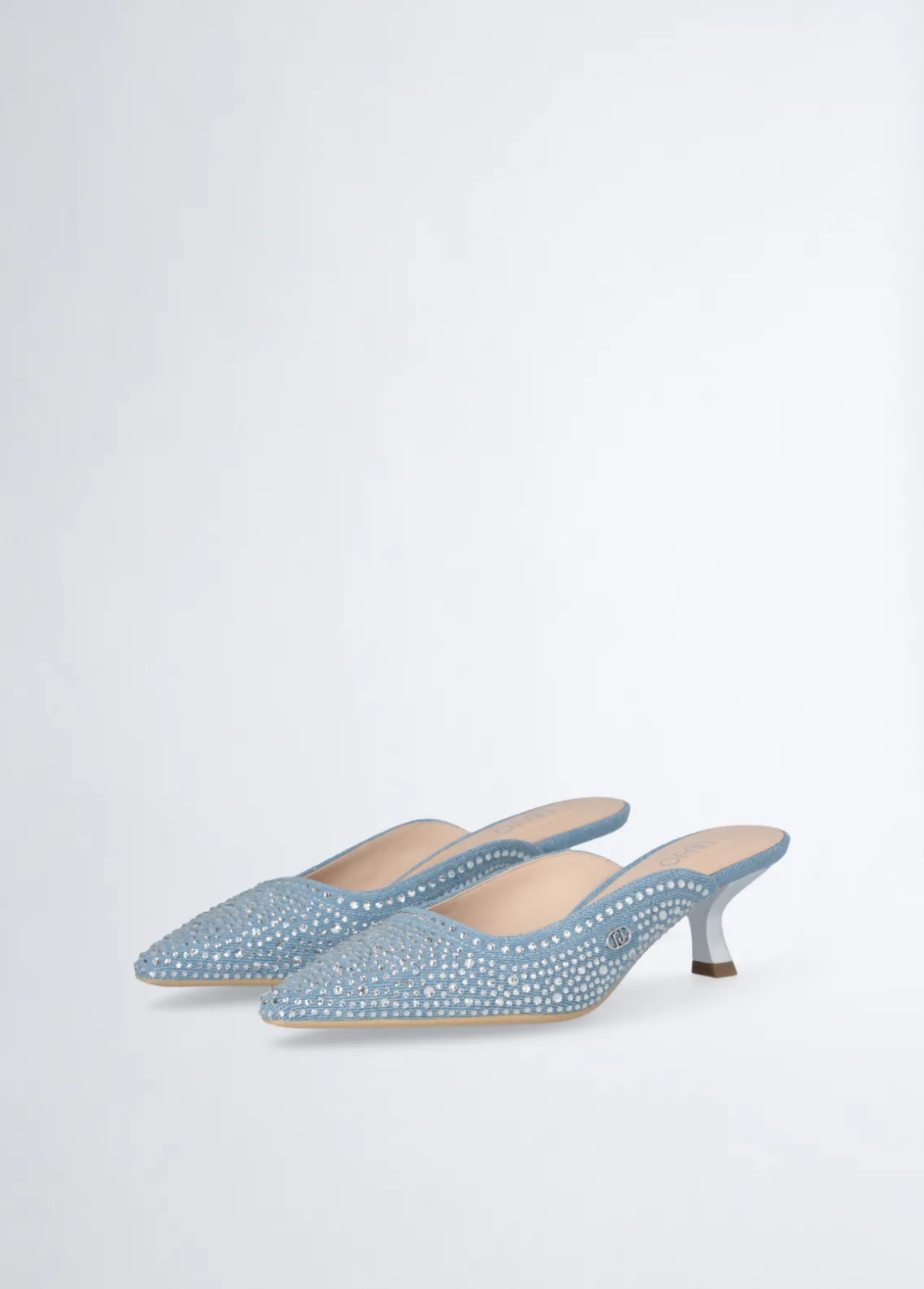 Liu Jo Mules de denim llenos de strass-Mujer Zapatos De Salón