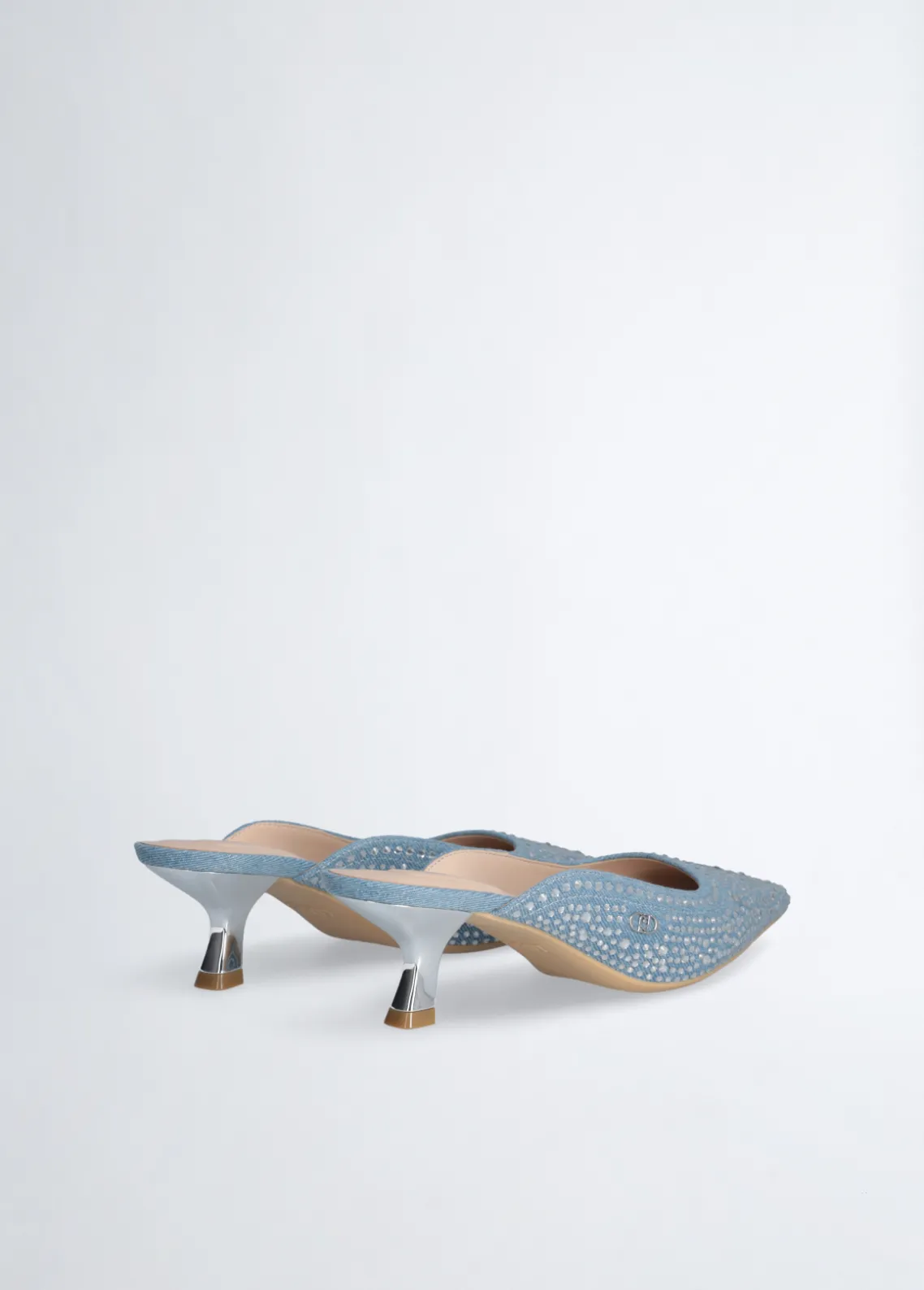 Liu Jo Mules de denim llenos de strass-Mujer Zapatos De Salón