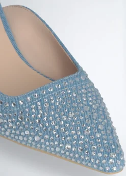 Liu Jo Mules de denim llenos de strass-Mujer Zapatos De Salón