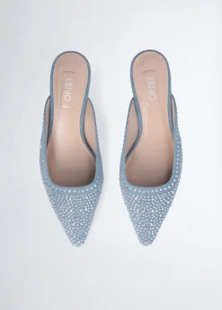 Liu Jo Mules de denim llenos de strass-Mujer Zapatos De Salón