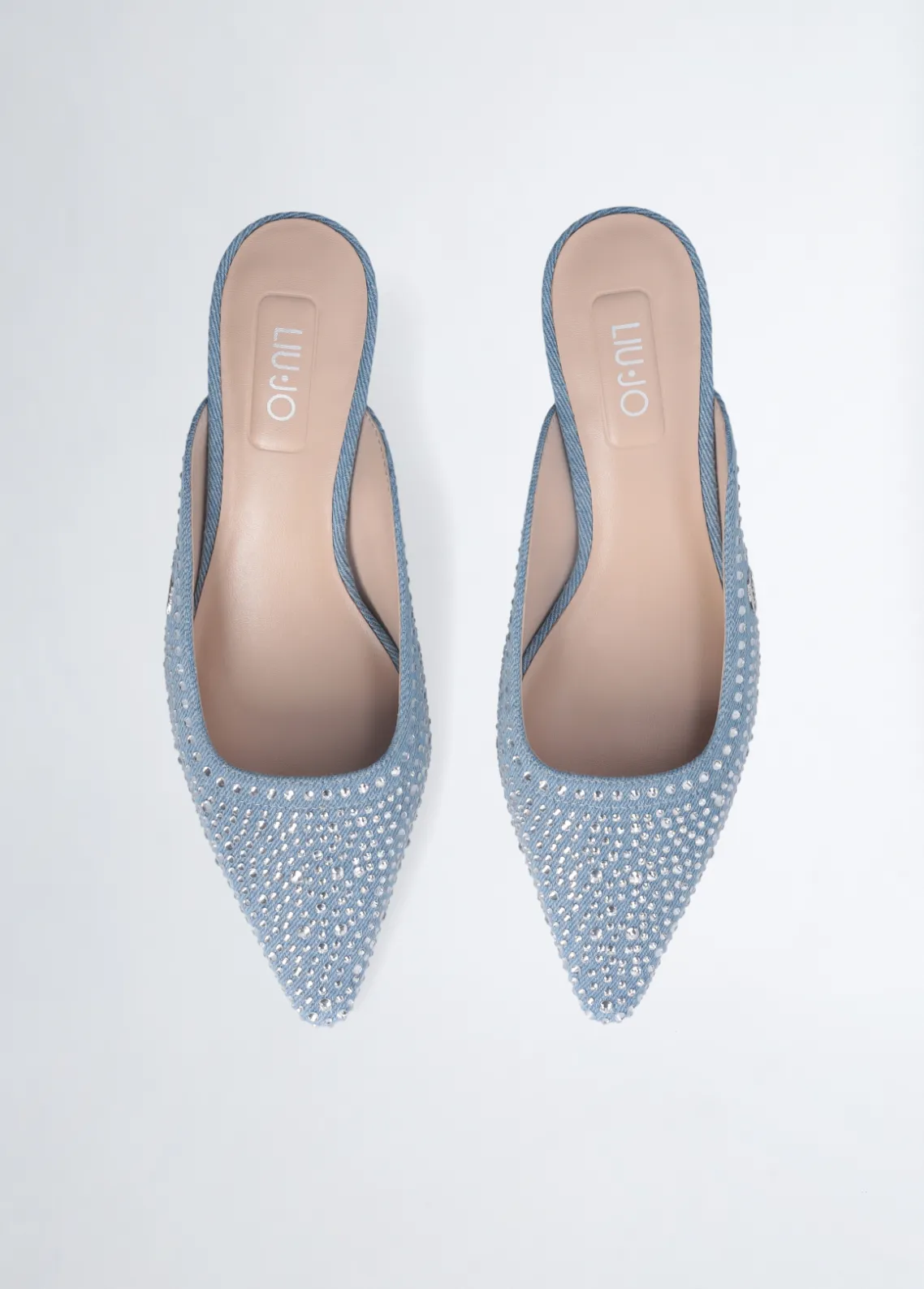 Liu Jo Mules de denim llenos de strass-Mujer Zapatos De Salón