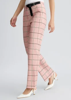 Liu Jo Pantalón acampanado a cuadros-Mujer Pantalones|Tailleur