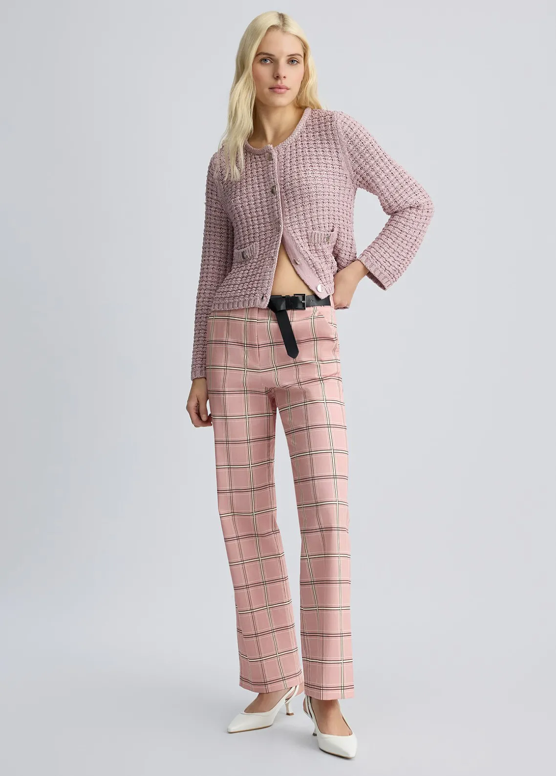 Liu Jo Pantalón acampanado a cuadros-Mujer Pantalones|Tailleur