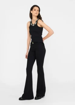 Liu Jo Pantalón acampanado con cinturón con logotipo-Mujer Pantalones|Tailleur