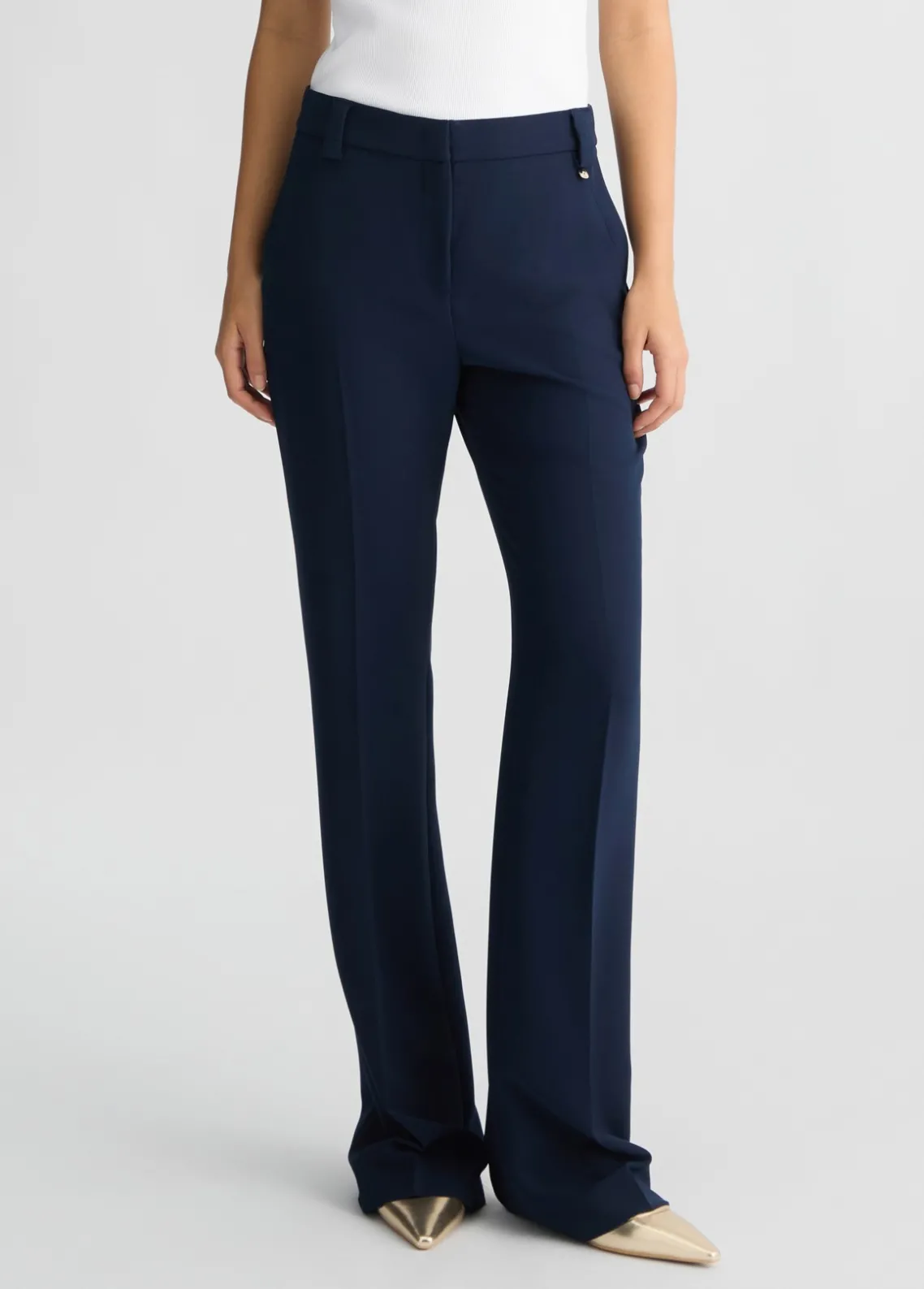 Liu Jo Pantalón acampanado de cady crepé-Mujer Pantalones|Tailleur