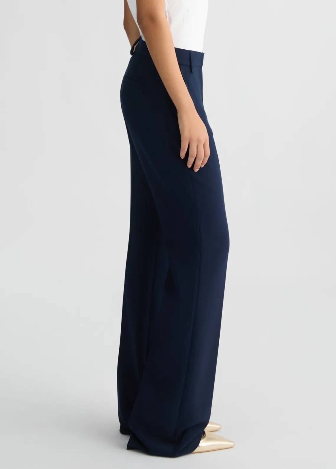 Liu Jo Pantalón acampanado de cady crepé-Mujer Pantalones|Tailleur