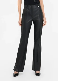 Liu Jo Pantalón acampanado de tejido revestido-Mujer Pantalones