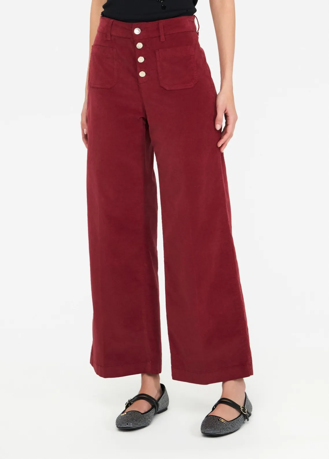 Liu Jo Pantalón acampanado de terciopelo-Mujer Pantalones