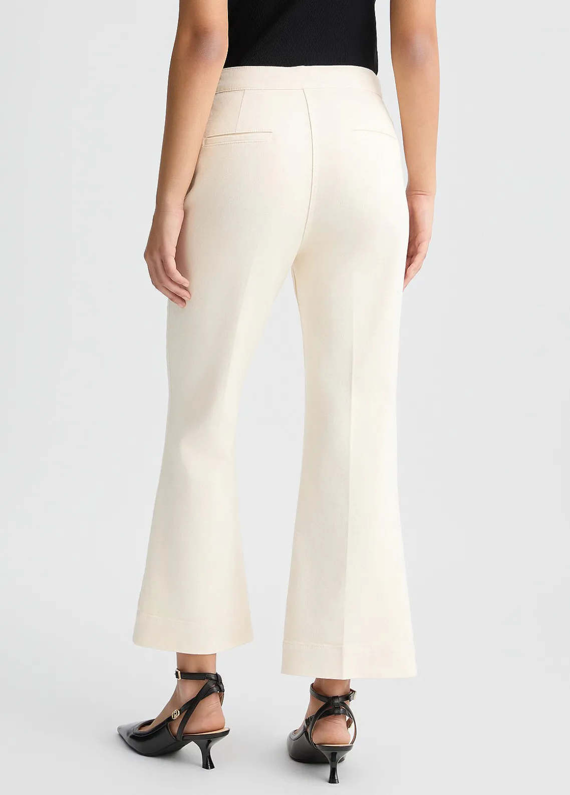 Liu Jo Pantalón acampanado tobillero de algodón-Mujer Pantalones