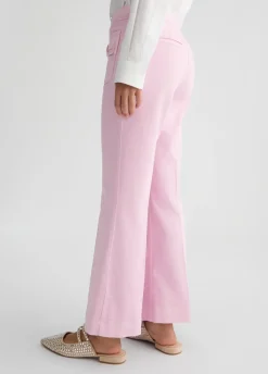 Liu Jo Pantalón acampanado tobillero de algodón-Mujer Pantalones