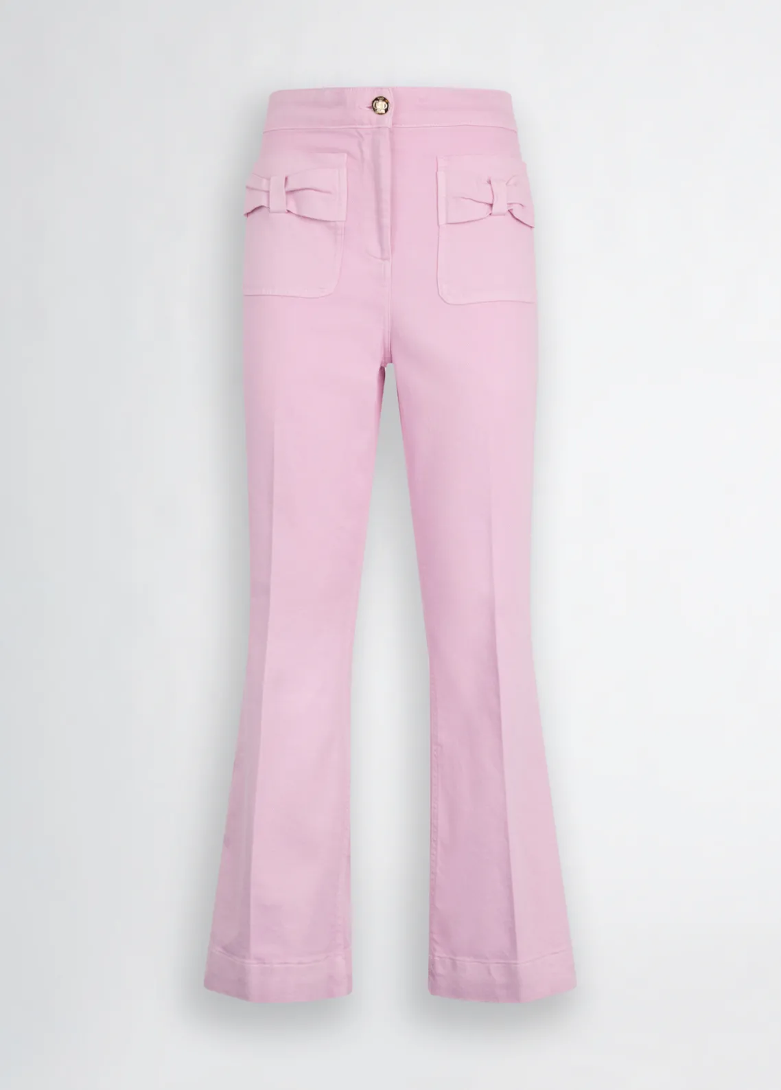 Liu Jo Pantalón acampanado tobillero de algodón-Mujer Pantalones