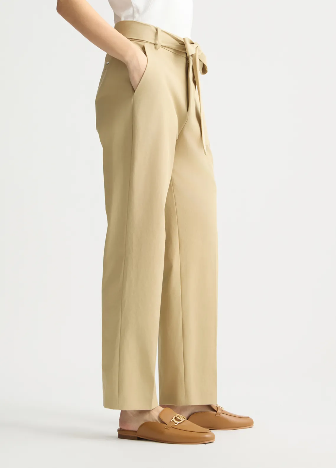 Liu Jo Pantalón chino con cinturón-Mujer Pantalones|Tailleur