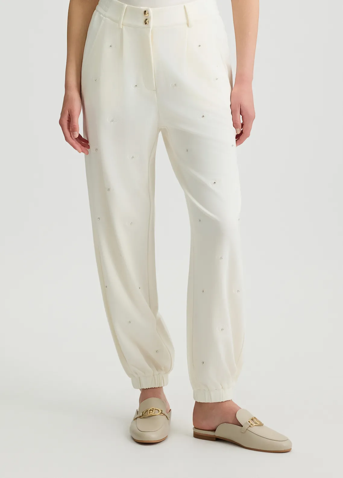 Liu Jo Pantalón con logotipo y strass-Mujer Ropa Deportiva|Pantalones