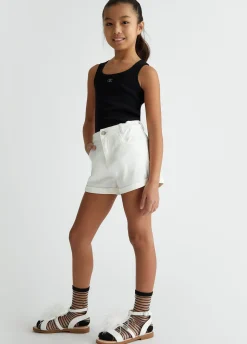 Liu Jo Pantalón corto de talle alto de algodón- Pantalones Y Faldas