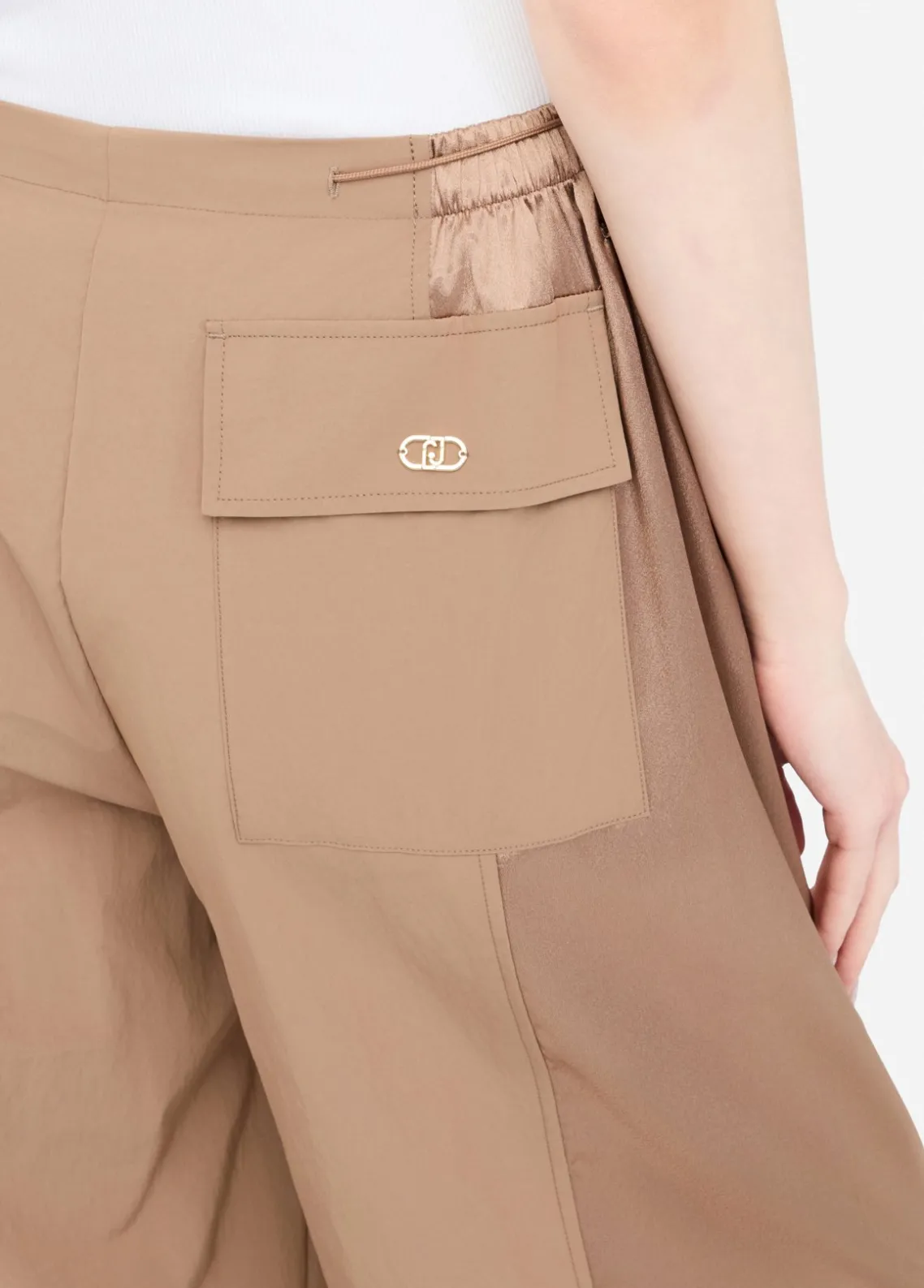 Liu Jo Pantalón de chándal de nailon y raso-Mujer Ropa Deportiva|Pantalones