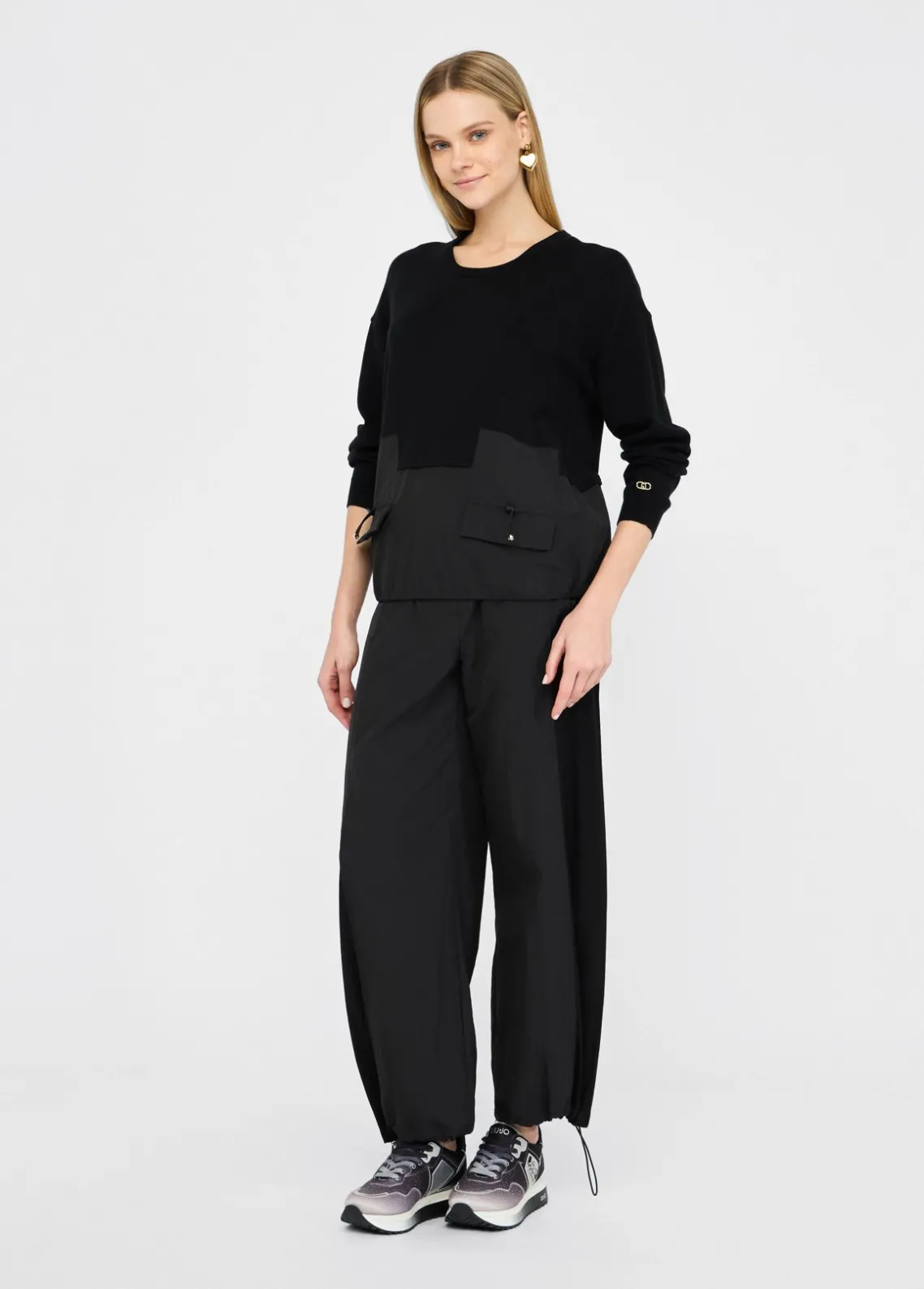 Liu Jo Pantalón de chándal de nailon y raso-Mujer Ropa Deportiva|Pantalones