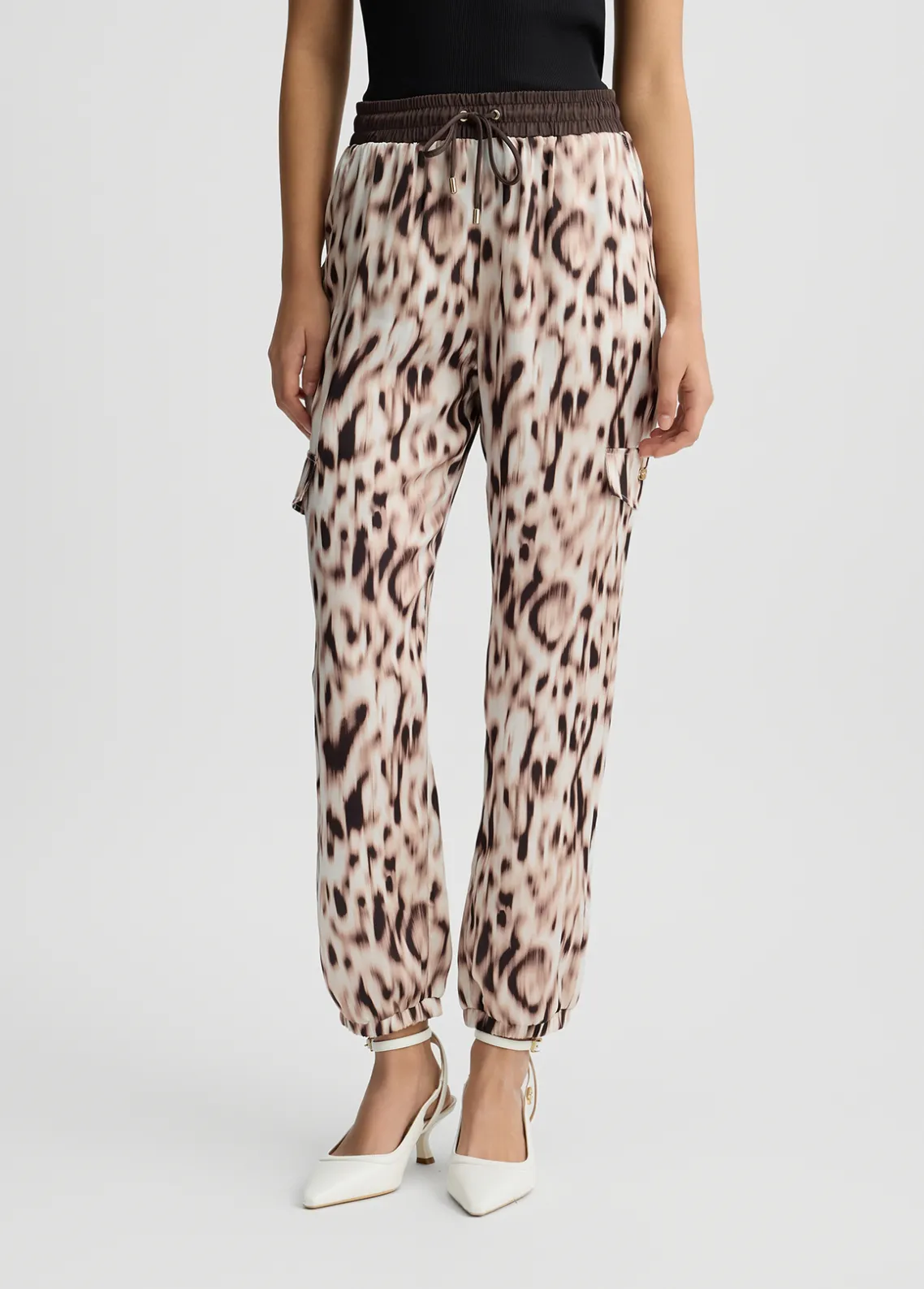 Liu Jo Pantalón de chándal de raso estampado-Mujer Ropa Deportiva|Pantalones
