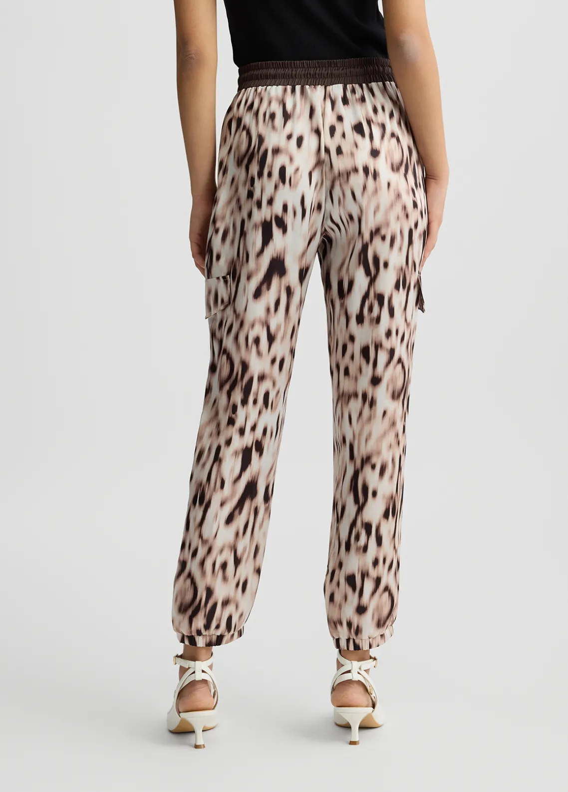 Liu Jo Pantalón de chándal de raso estampado-Mujer Ropa Deportiva|Pantalones