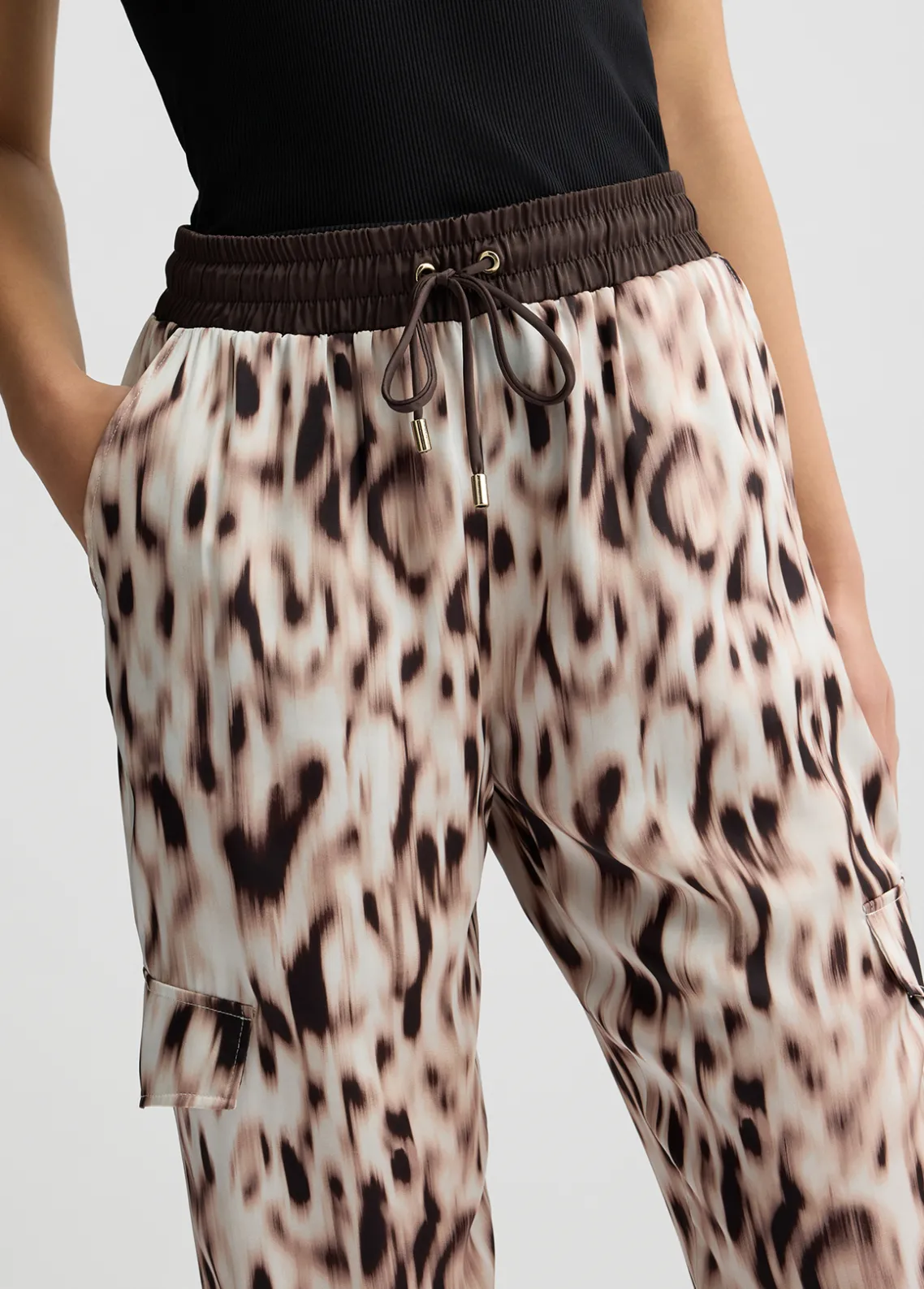 Liu Jo Pantalón de chándal de raso estampado-Mujer Ropa Deportiva|Pantalones