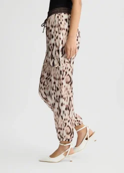 Liu Jo Pantalón de chándal de raso estampado-Mujer Ropa Deportiva|Pantalones