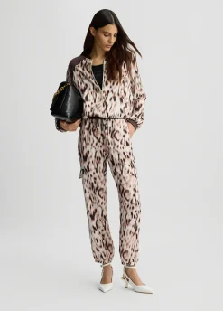 Liu Jo Pantalón de chándal de raso estampado-Mujer Ropa Deportiva|Pantalones