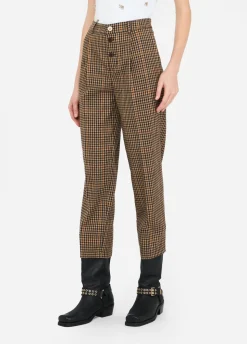 Liu Jo Pantalón de cuadros con pinzas-Mujer Pantalones