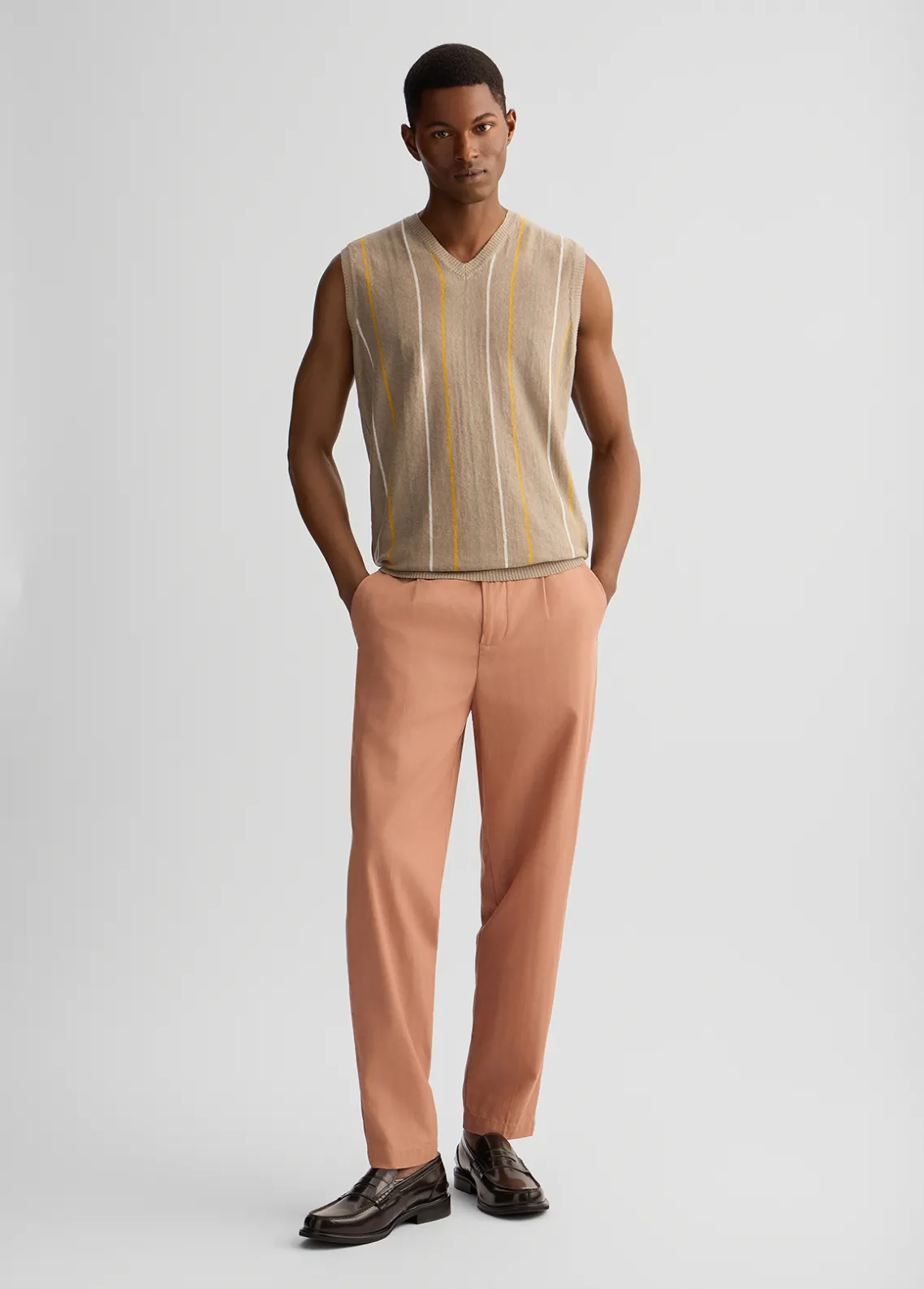 Liu Jo Pantalón de jacquard de mezcla de lino-Hombre Pantalones