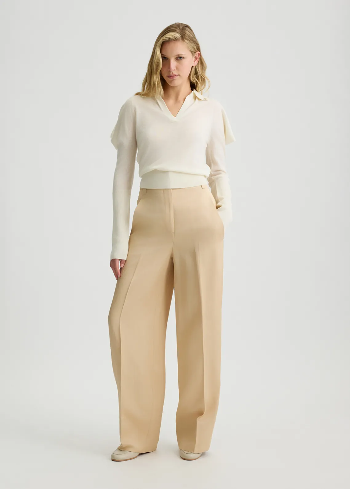 Liu Jo Pantalón de lino con cinturón-Mujer Pantalones