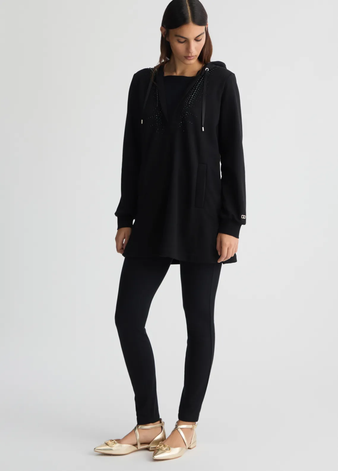 Liu Jo Pantalón de punto con strass-Mujer Ropa Deportiva|Pantalones