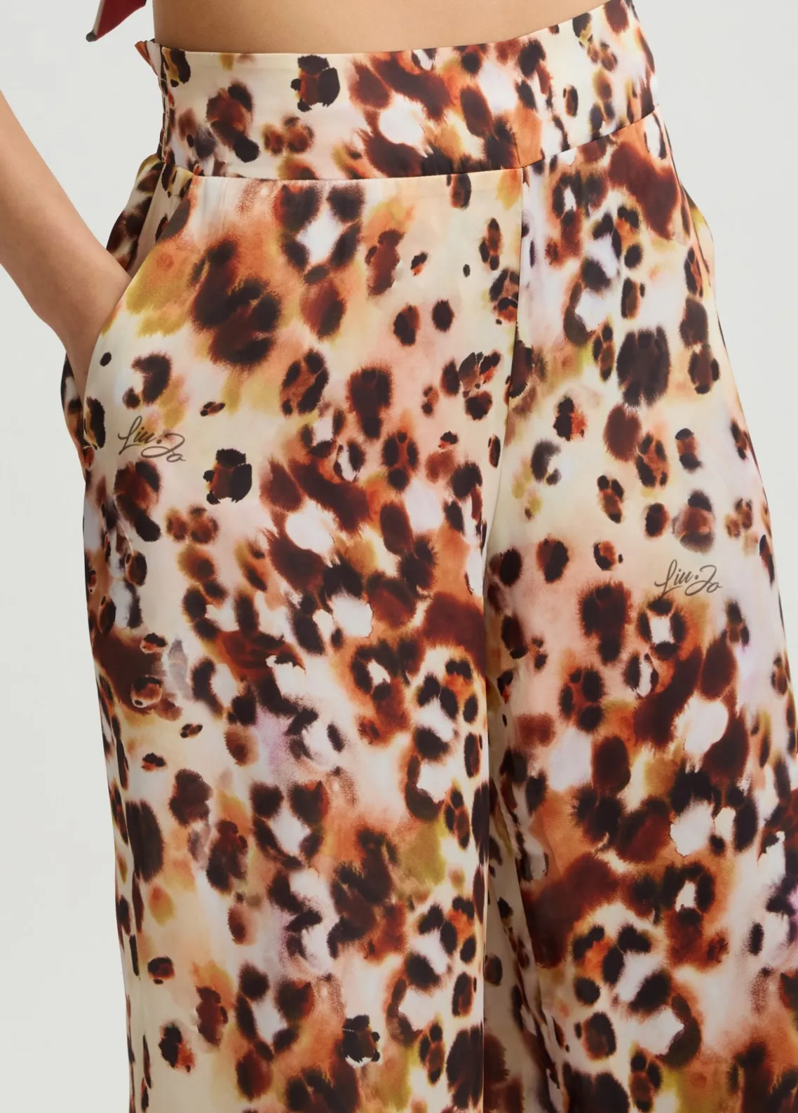 Liu Jo Pantalón de raso estampado-Mujer Moda Baño|Pantalones