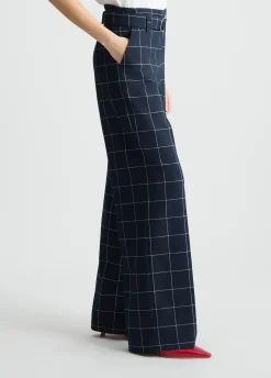 Liu Jo Pantalón de talle alto con estampado de cuadros-Mujer Pantalones|Tailleur