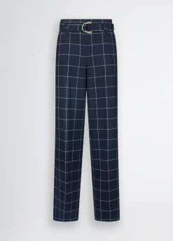 Liu Jo Pantalón de talle alto con estampado de cuadros-Mujer Pantalones|Tailleur
