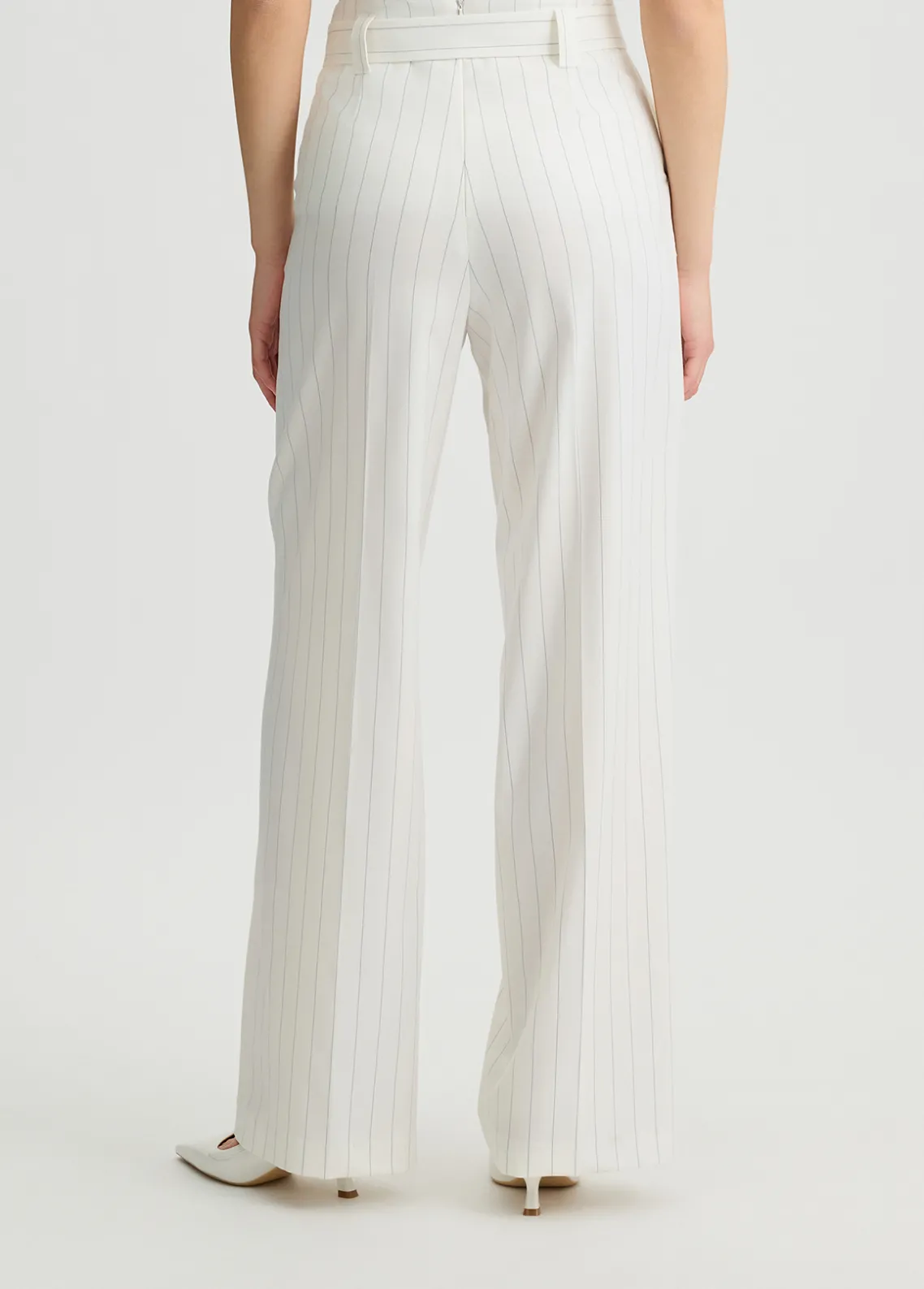 Liu Jo Pantalón de talle alto de raya diplomática-Mujer Pantalones|Tailleur