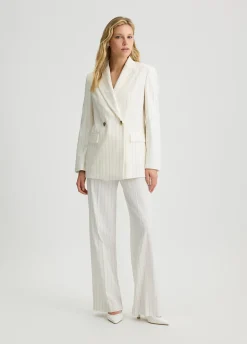 Liu Jo Pantalón de talle alto de raya diplomática-Mujer Pantalones|Tailleur