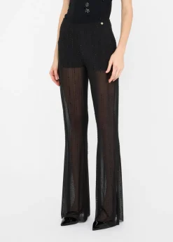 Liu Jo Pantalón de tul con strass-Mujer Pantalones
